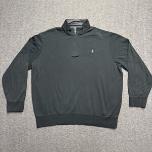 Polo Ralph Lauren Performance 1/4 Zip Sweatshirt Mens XL Black Pullover Casual